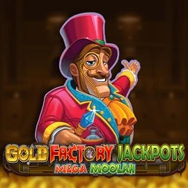 Gold Factory Jackpots Mega Moolah slot icon by Aurum Signature Studios, available at Hugo Casino